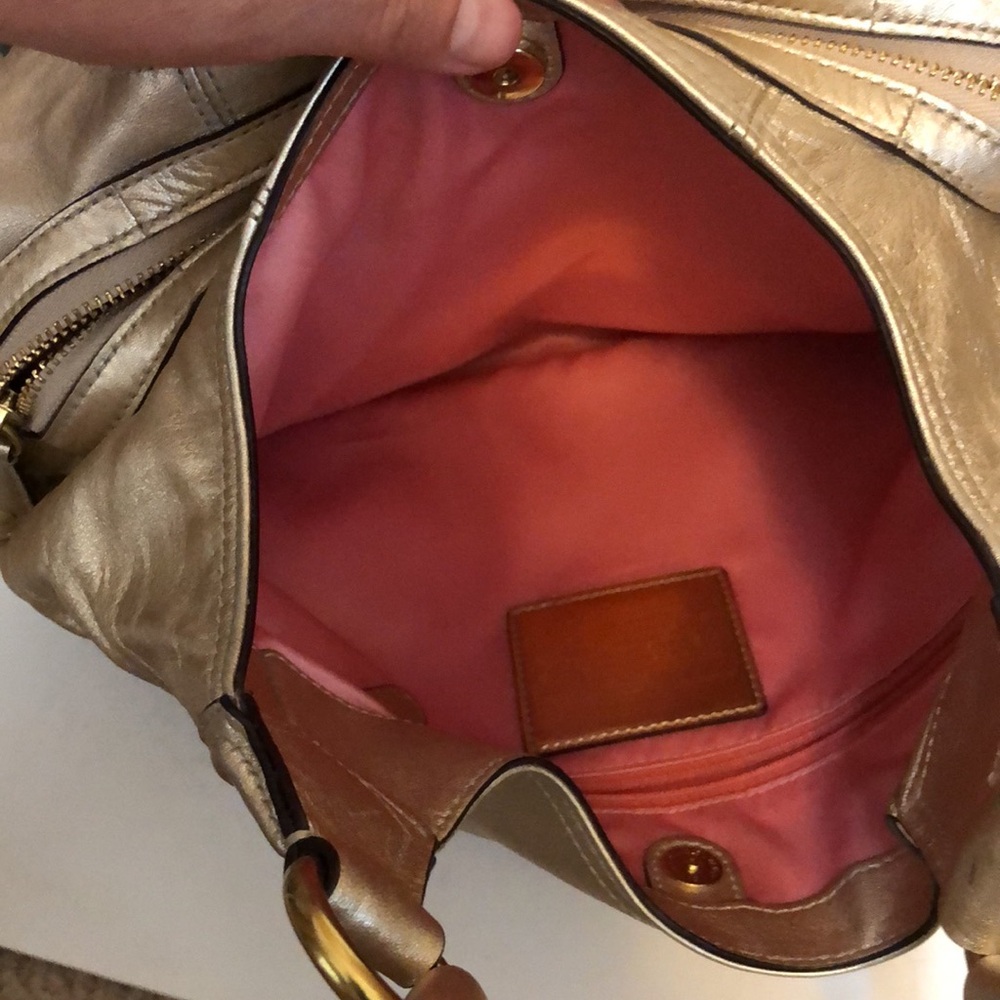 Coach gold patent leather satchel shoulder hand bag N A1082-14336 - Picture 15 of 16